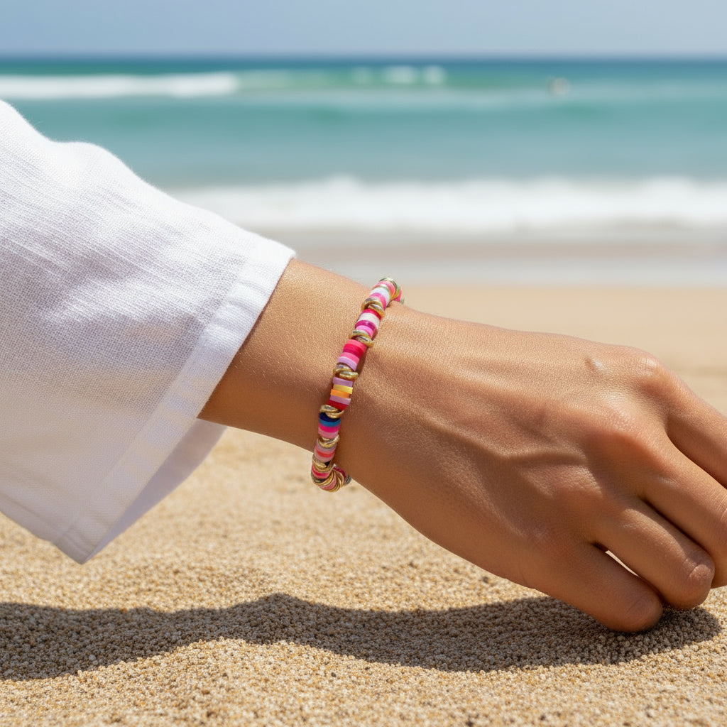 MANU THIN HAWAII RONDELLE ELASTIC BRACELET - Carol & Co Jewelry