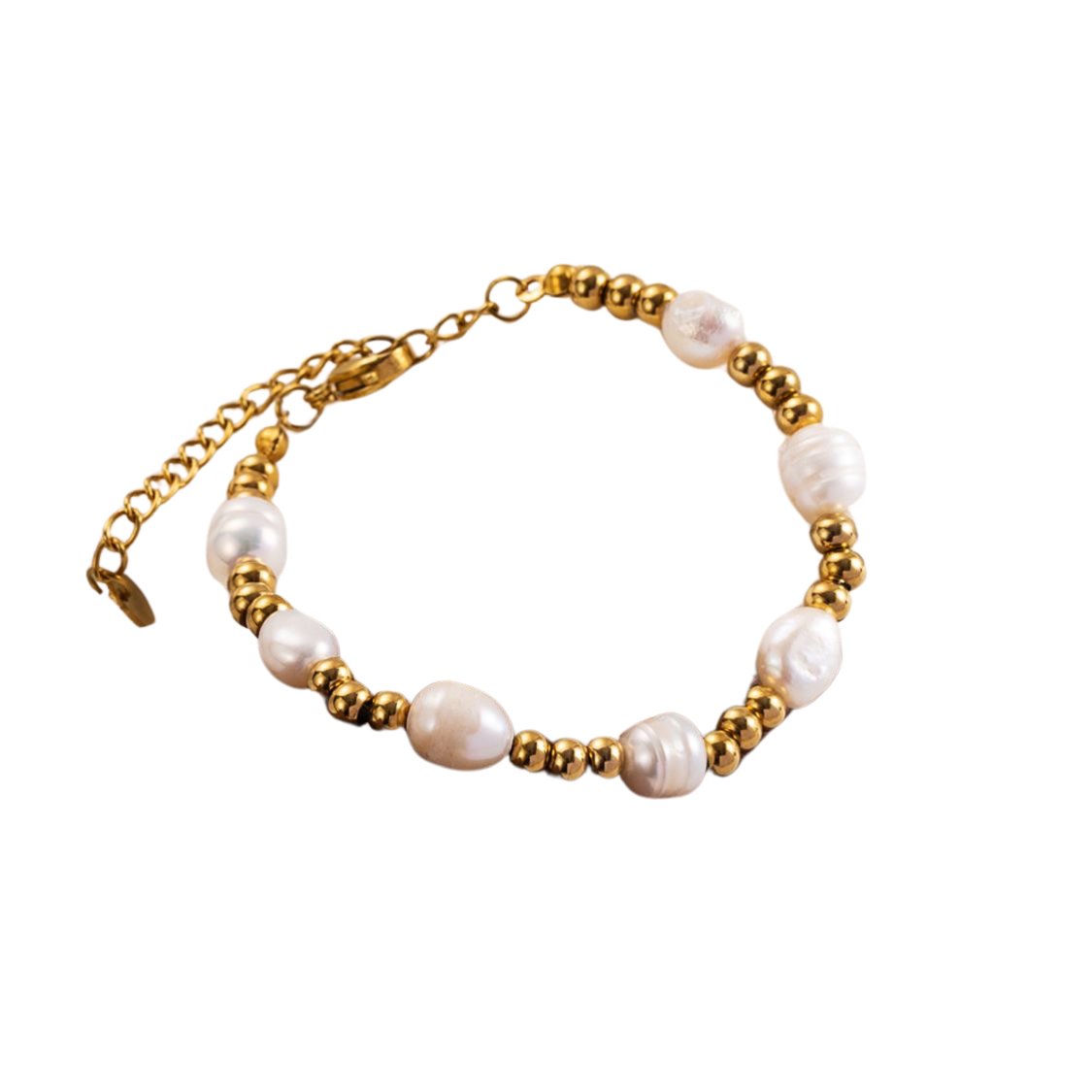 PENELOPE BEADS AND PEARLS STAINLESS STEEL BRACELET - Carol & Co Jewelry