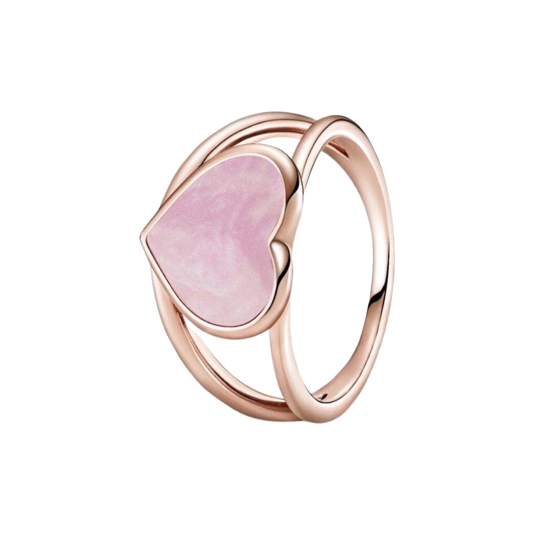 PINK ENAMEL HEART RING - Carol & Co Jewelry