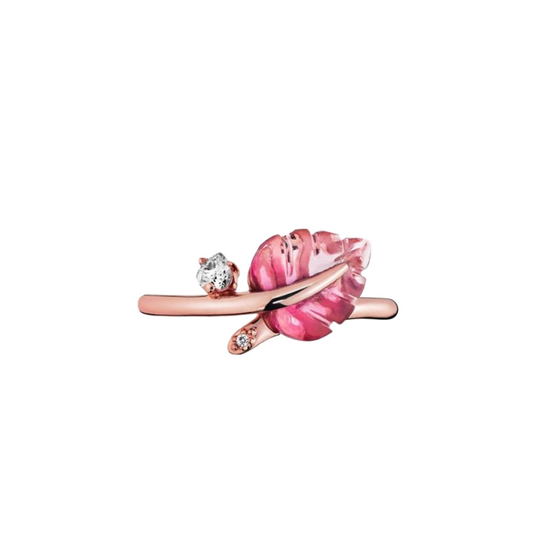 PINK LEAF RING - Carol & Co Jewelry