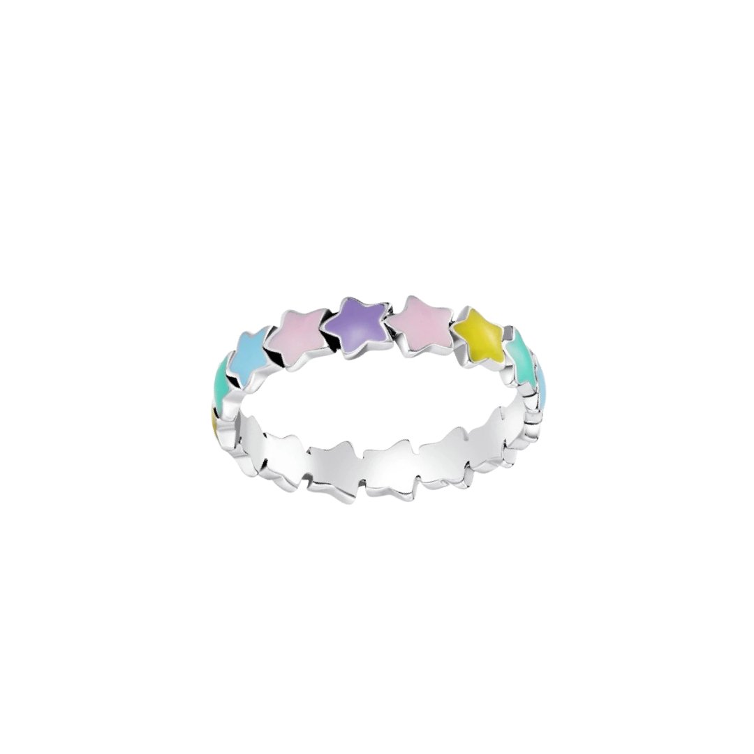 RAINBOW ENAMEL STARS RING - Carol & Co Jewelry