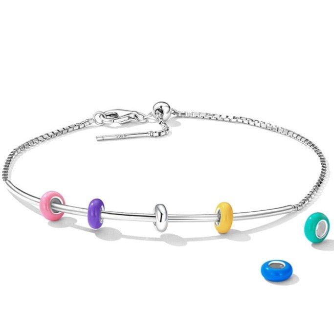 RAINBOW HAPPY FACES & HEARTS CHARMS BRACELET - Carol & Co Jewelry