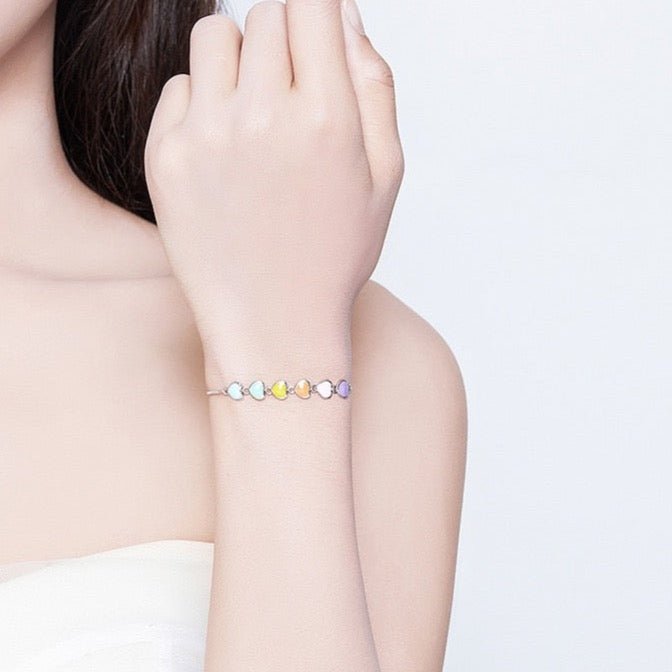 RAINBOW HEARTS BRACELET - Carol & Co Jewelry