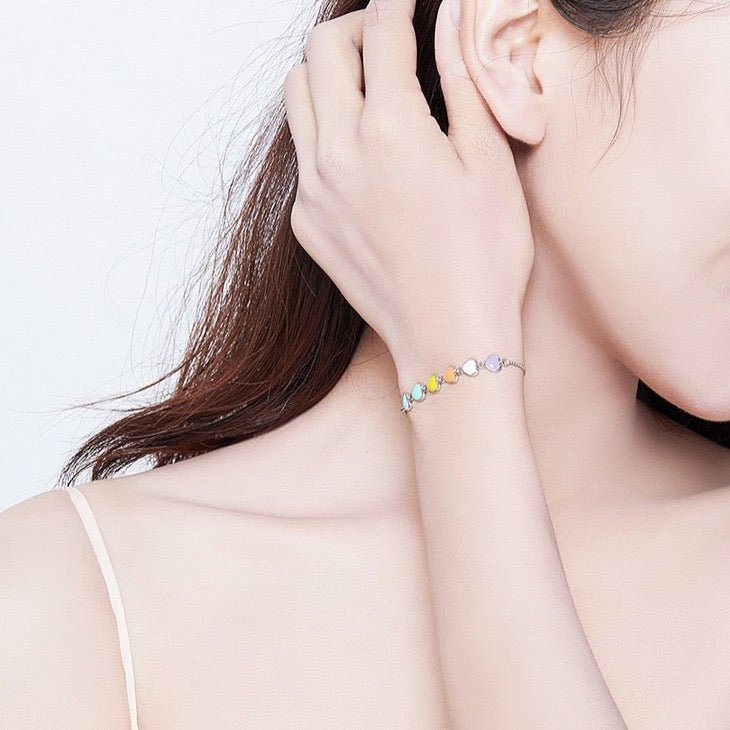 RAINBOW HEARTS BRACELET - Carol & Co Jewelry