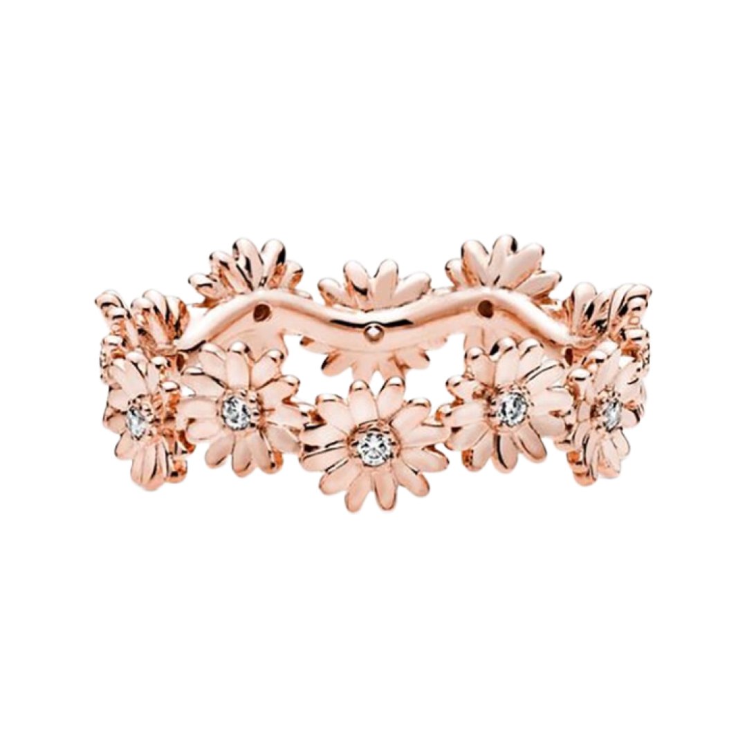 ROSE GOLD DAISY FLOWERS RING - Carol & Co Jewelry