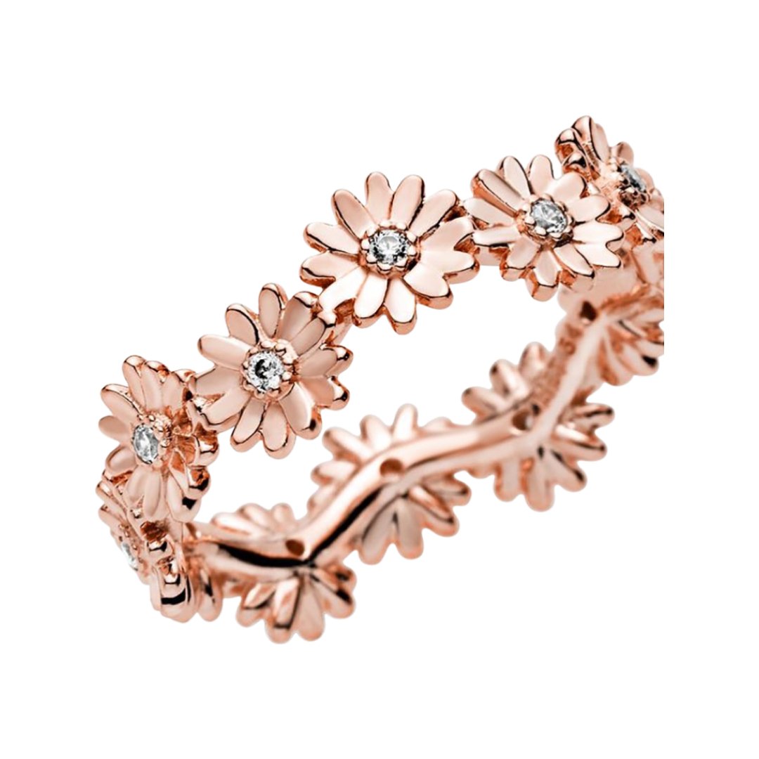 ROSE GOLD DAISY FLOWERS RING - Carol & Co Jewelry