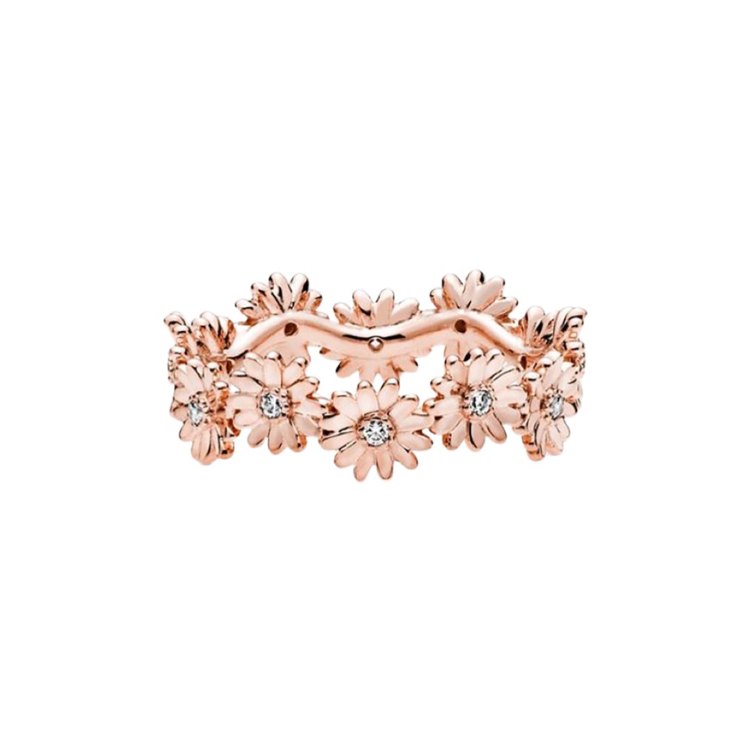 ROSE GOLD DAISY FLOWERS RING - Carol & Co Jewelry