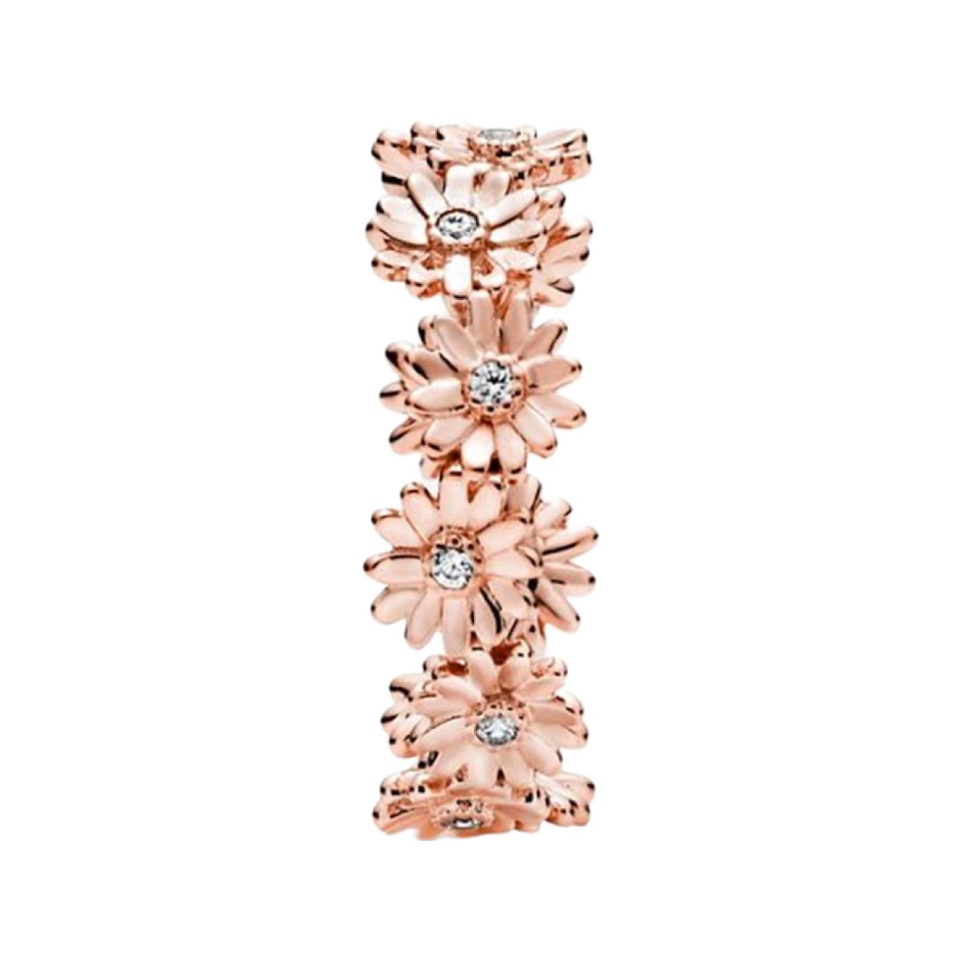 ROSE GOLD DAISY FLOWERS RING - Carol & Co Jewelry