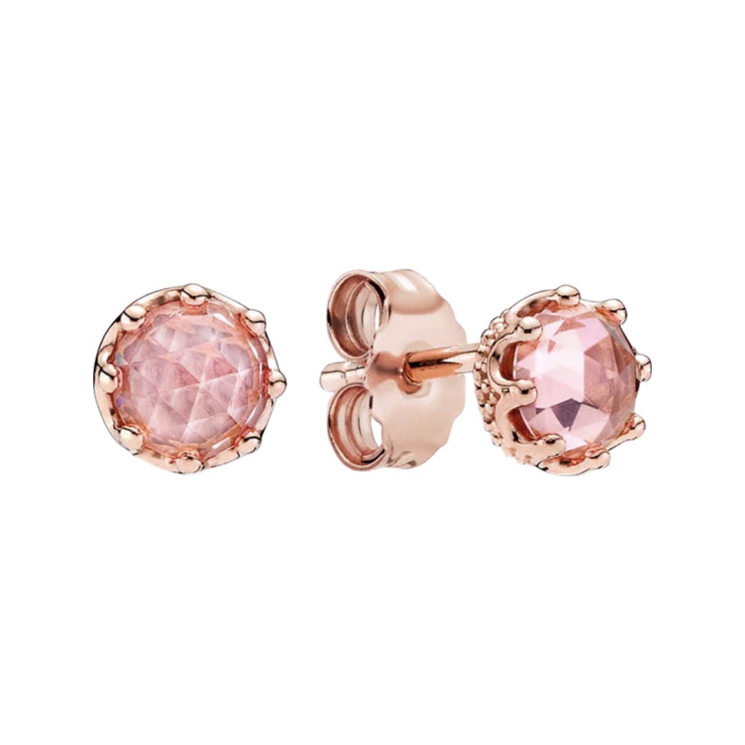 ROSE GOLD SILVER 925 QUEEN CROWN ZIRCONIA STUD EARRINGS - Carol & Co Jewelry