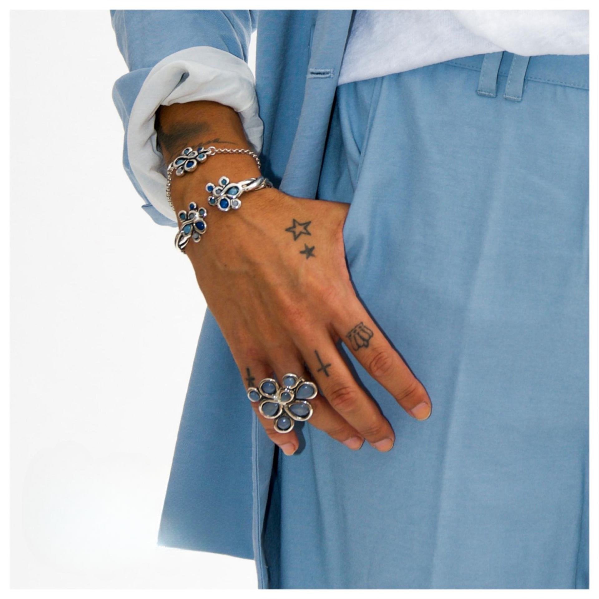 ROSETON RIGID CUFF BRACELET - Carol & Co Jewelry