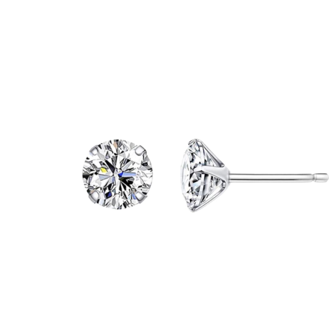 ROUND ZIRCONIA STUD EARRING - Carol & Co Jewelry