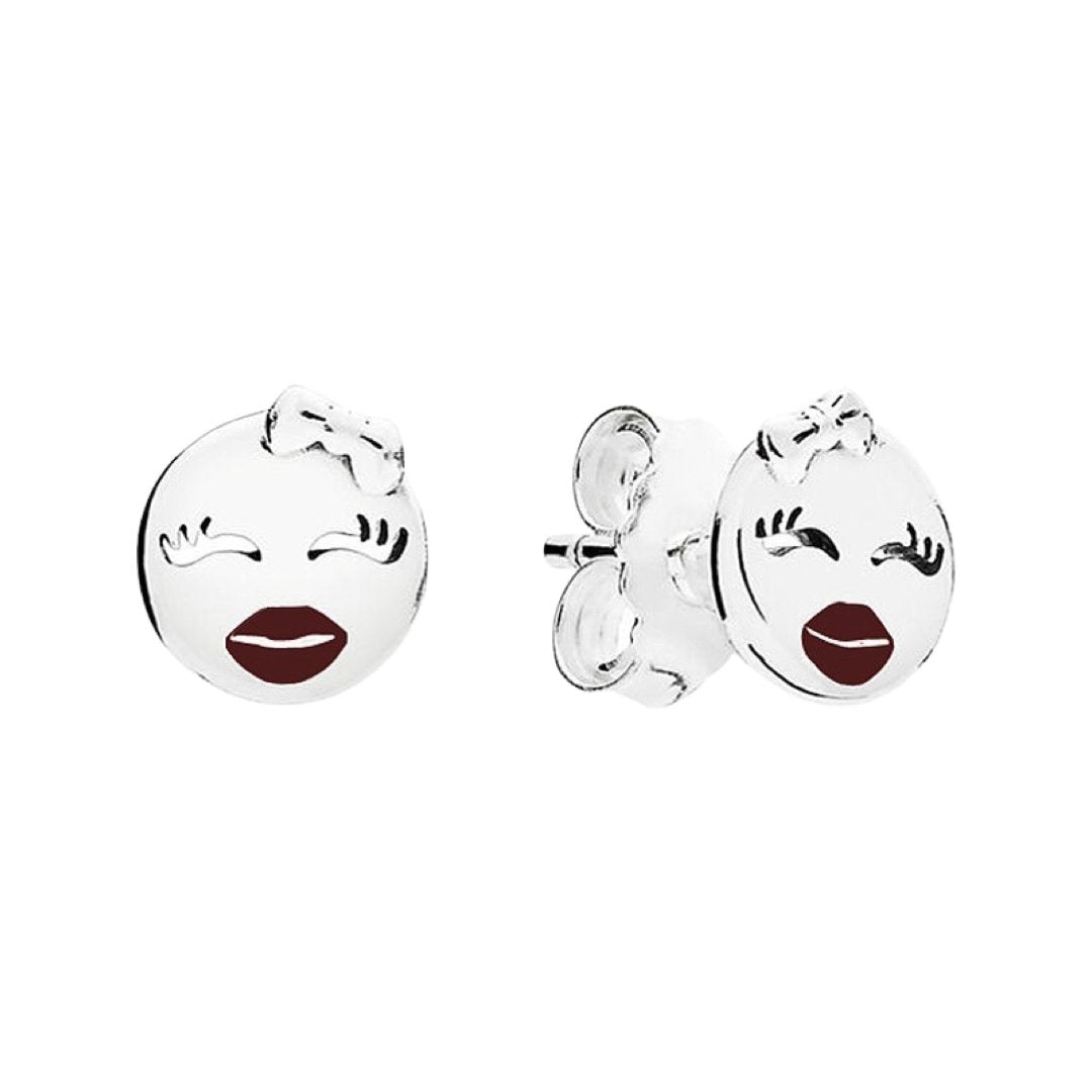 SILVER 925 LIPS FACE STUD EARRINGS - Carol & Co Jewelry
