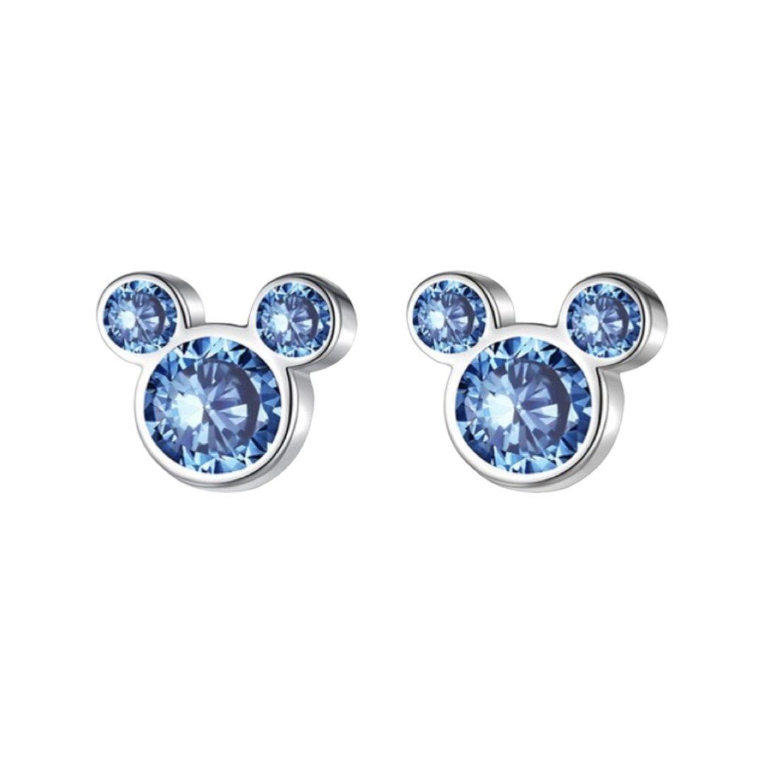 SILVER 925 MOUSE ZIRCONIA STUD EARRINGS - Carol & Co Jewelry