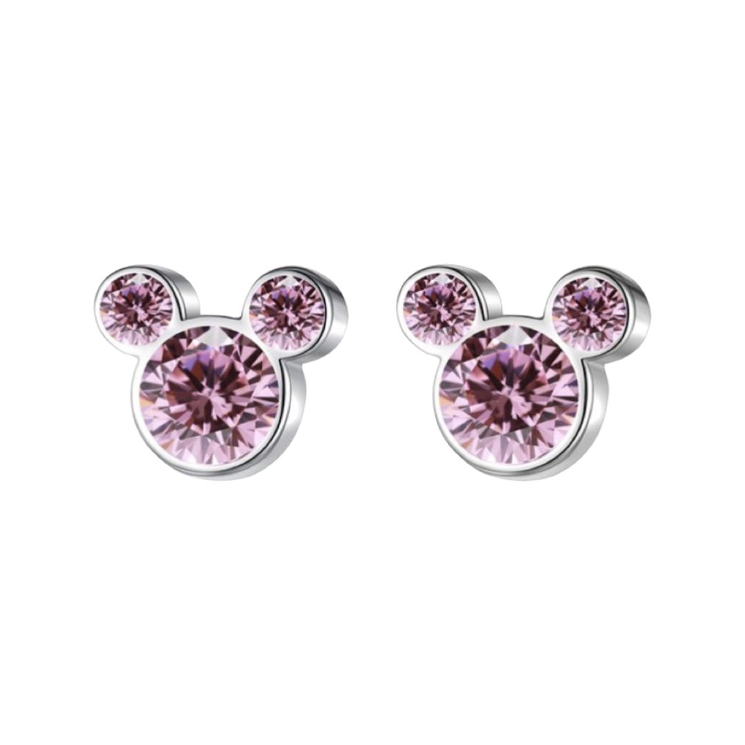 SILVER 925 MOUSE ZIRCONIA STUD EARRINGS - Carol & Co Jewelry