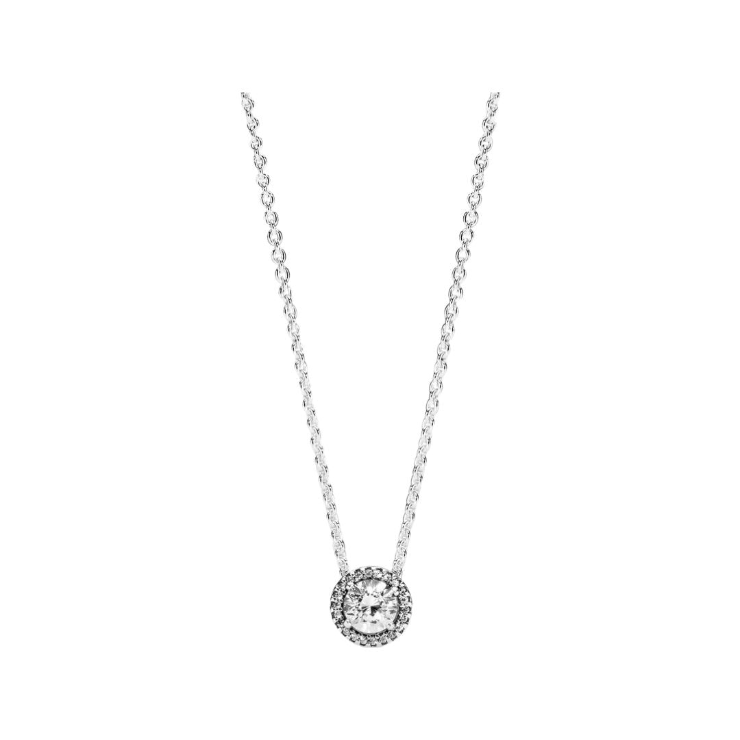 SILVER 925 ROUND ZIRCONIA PENDANT NECKLACE - Carol & Co Jewelry