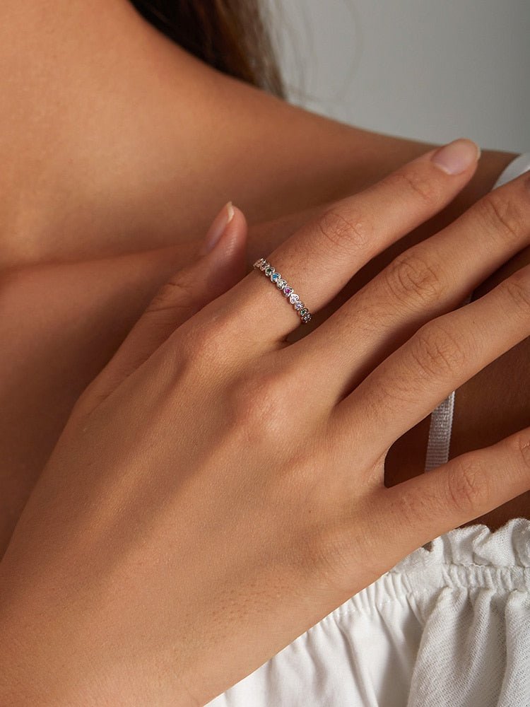 SPARKLING RAINBOW HEARTS RING - Carol & Co Jewelry