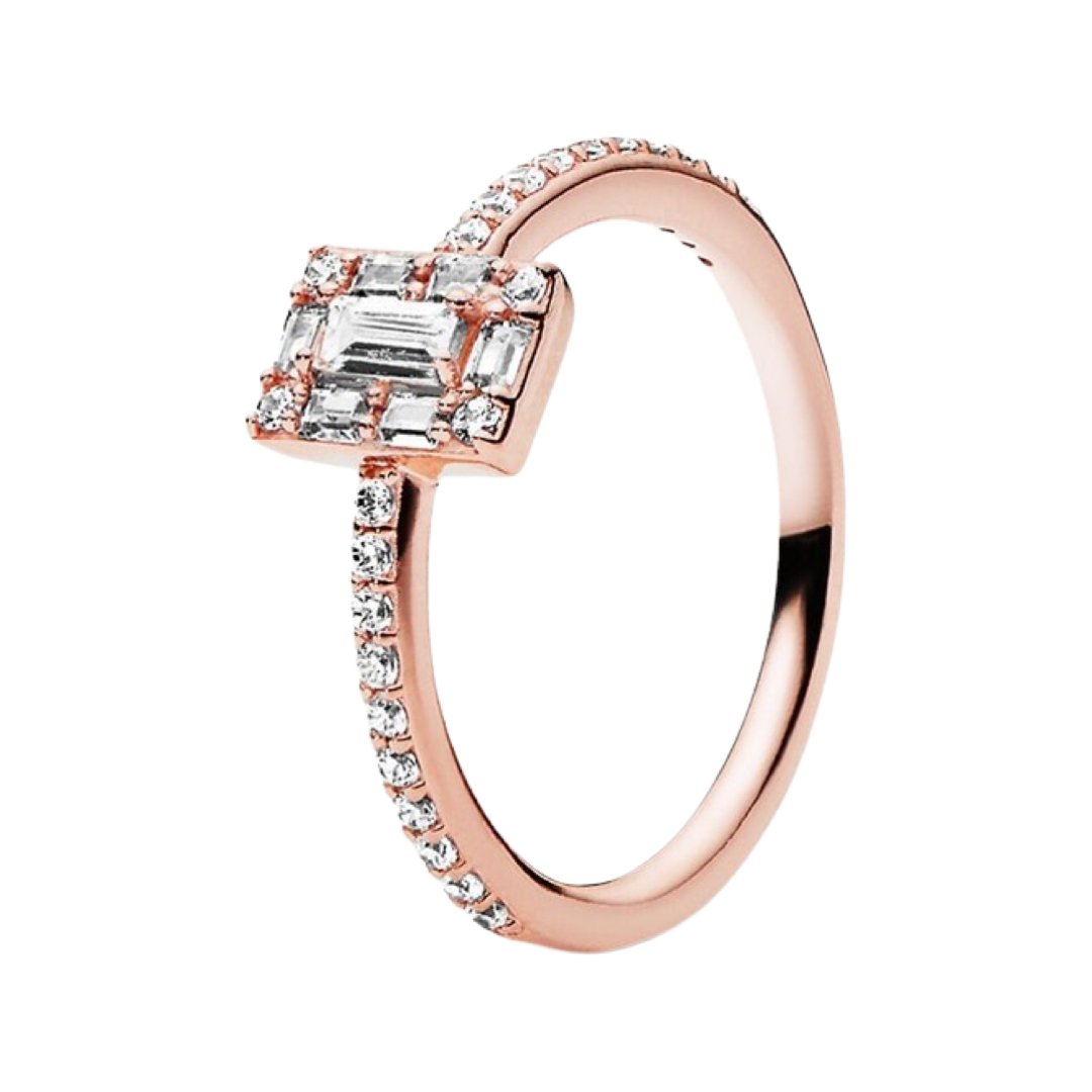 SPARKLING RECTANGULAR RING - Carol & Co Jewelry