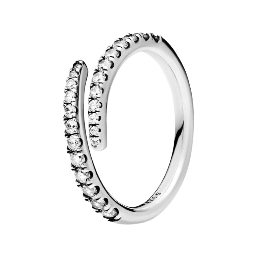 SPARKLING SILVER OPEN RING - Carol & Co Jewelry