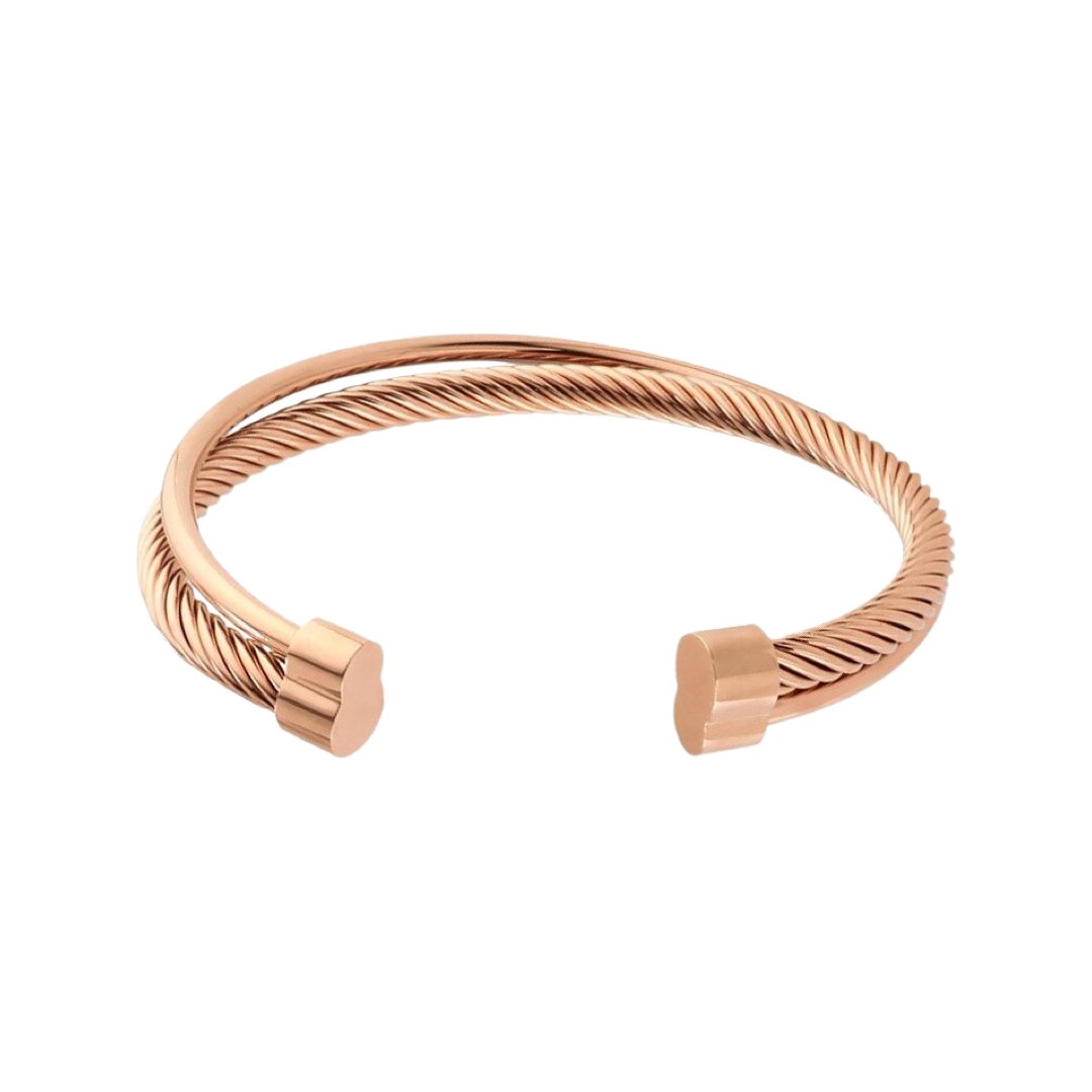 STAINLESS STEEL COLORED DUAL CUFF - Carol & Co Jewelry