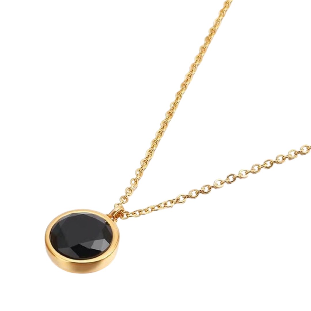 STAINLESS STEEL CRYSTAL PENDANT NECKLACE - Carol & Co Jewelry