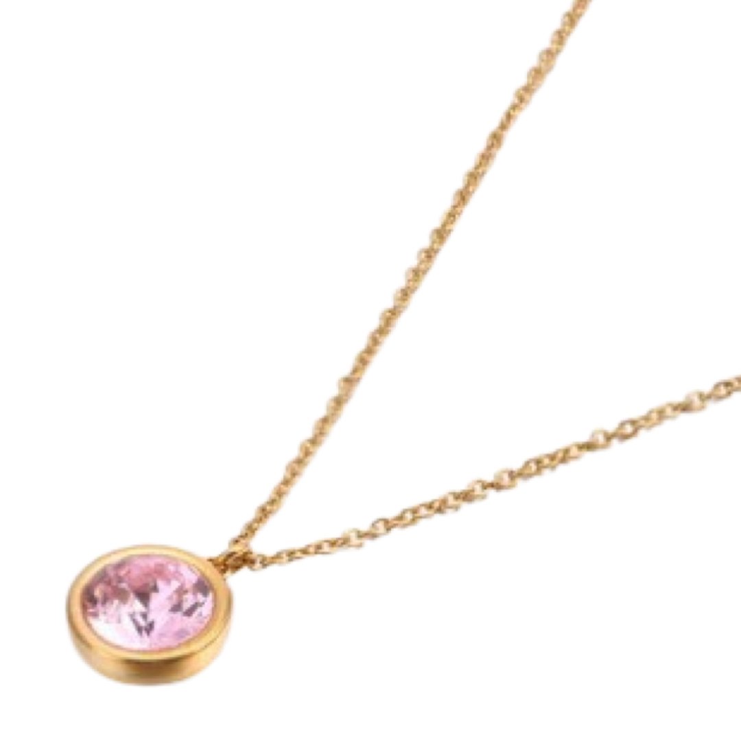 STAINLESS STEEL CRYSTAL PENDANT NECKLACE - Carol & Co Jewelry