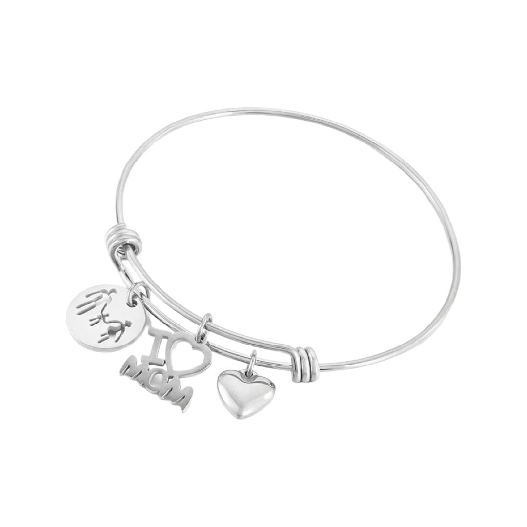 STAINLESS STEEL MOM’S REMEMBRANCE I LOVE MOM BRACELET - Carol & Co Jewelry
