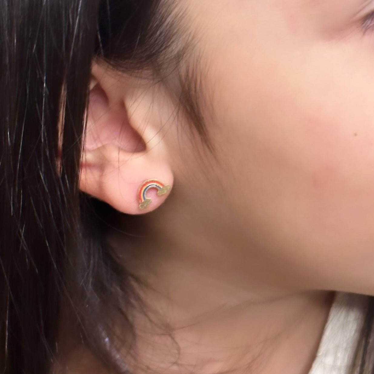 STAINLESS STEEL RAINBOW EARRINGS FOR GIRLS - Carol & Co Jewelry