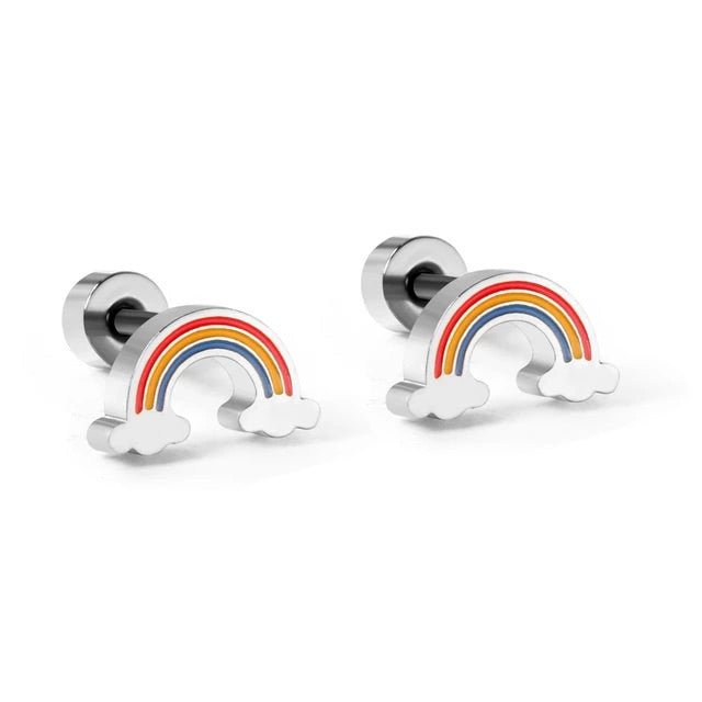 STAINLESS STEEL RAINBOW EARRINGS FOR GIRLS - Carol & Co Jewelry