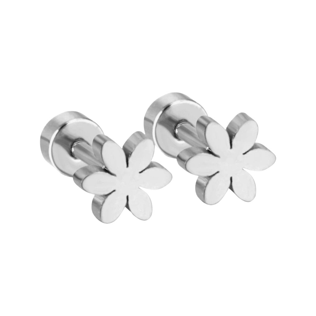 STAINLESS STEEL SIX PETALS FLOWER EARRINGS FOR GIRLS - Carol & Co Jewelry