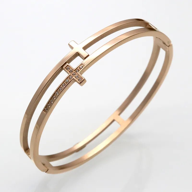 TESSA TITANIUM BANGLE BRACELET - Carol & Co Jewelry