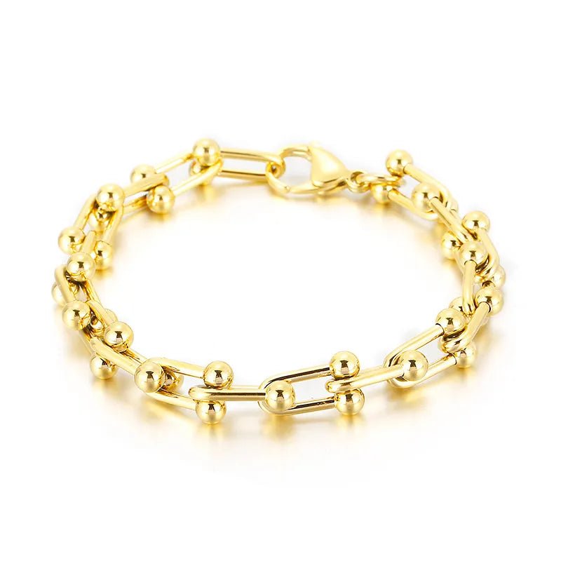 TIFFANY 10 MM STAINLESS STEEL LINK BRACELET - Carol & Co Jewelry
