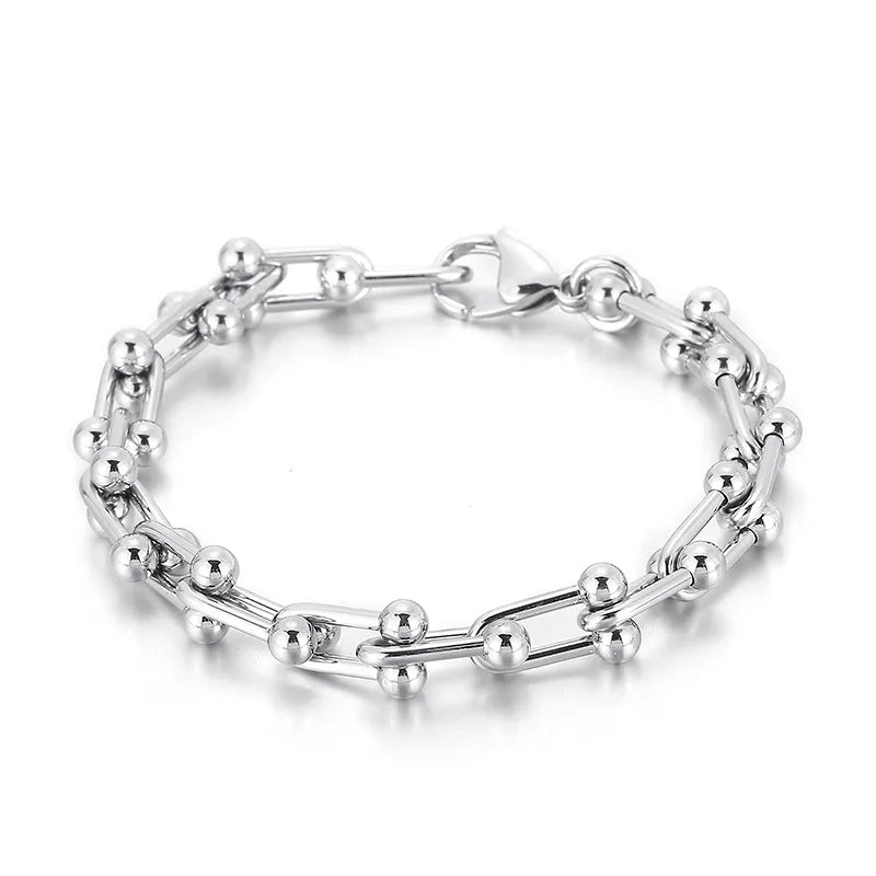 TIFFANY 10 MM STAINLESS STEEL LINK BRACELET - Carol & Co Jewelry