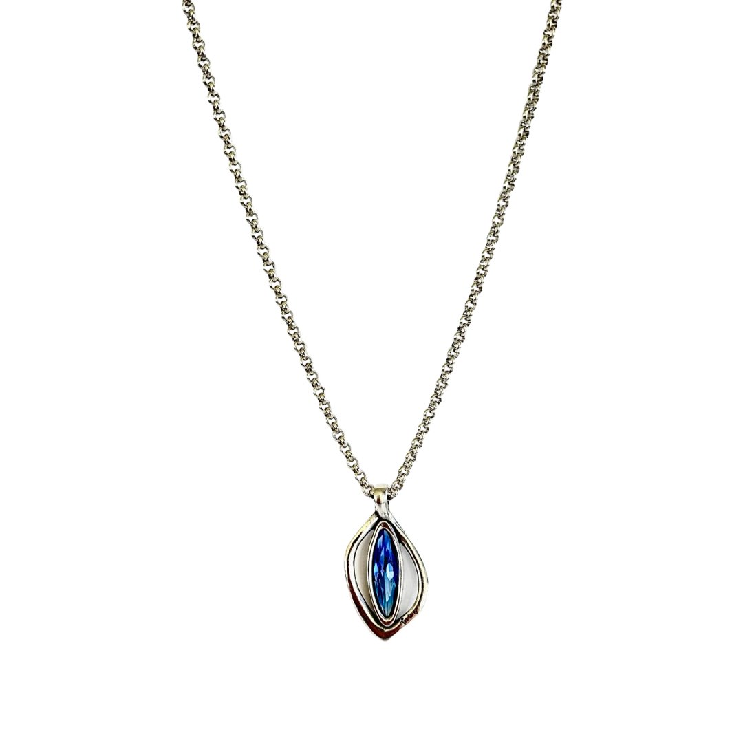 TRA-LA-RA BLUE NAVETT LONG CHAIN NECKLACE - Carol & Co Jewelry