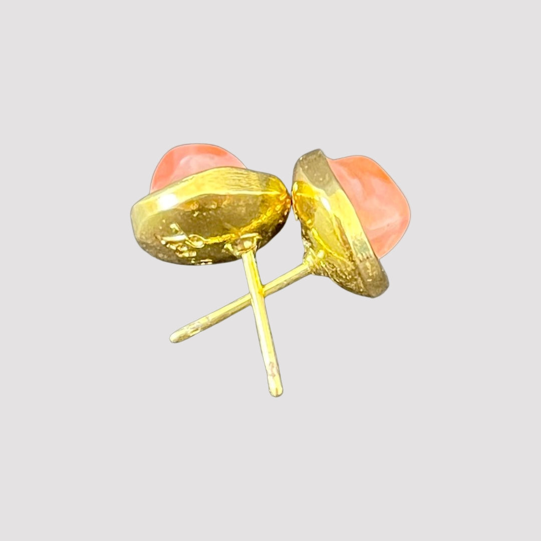 TRA-LA-RA FLOR SINGLE PINK STONE STUD EARRING - Carol & Co Jewelry