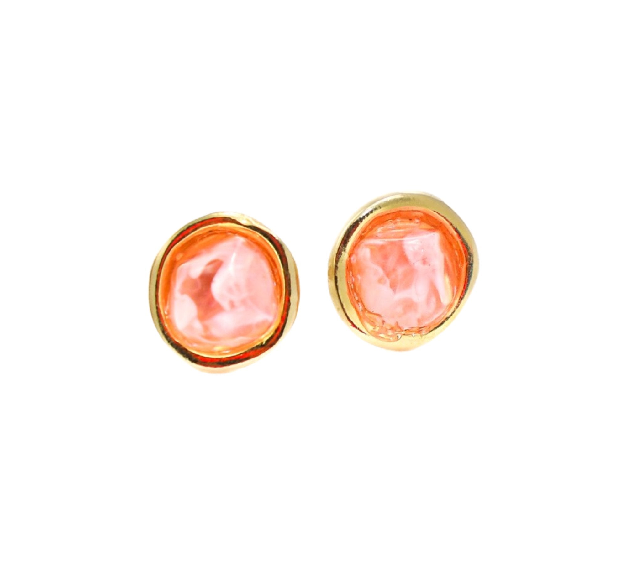 TRA-LA-RA FLOR SINGLE PINK STONE STUD EARRING - Carol & Co Jewelry