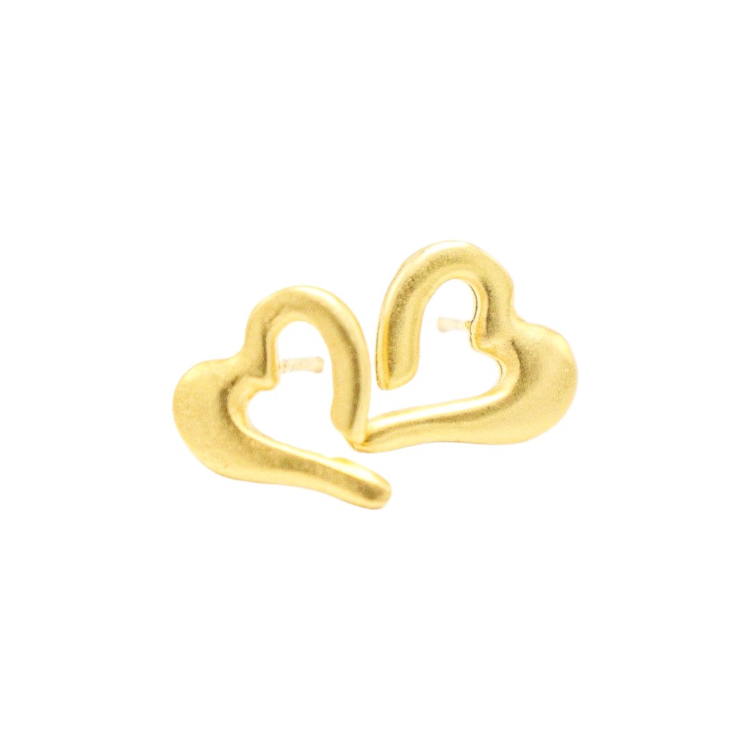 TRA-LA-RA GOLD CUORE HEART STUD EARRING - Carol & Co Jewelry