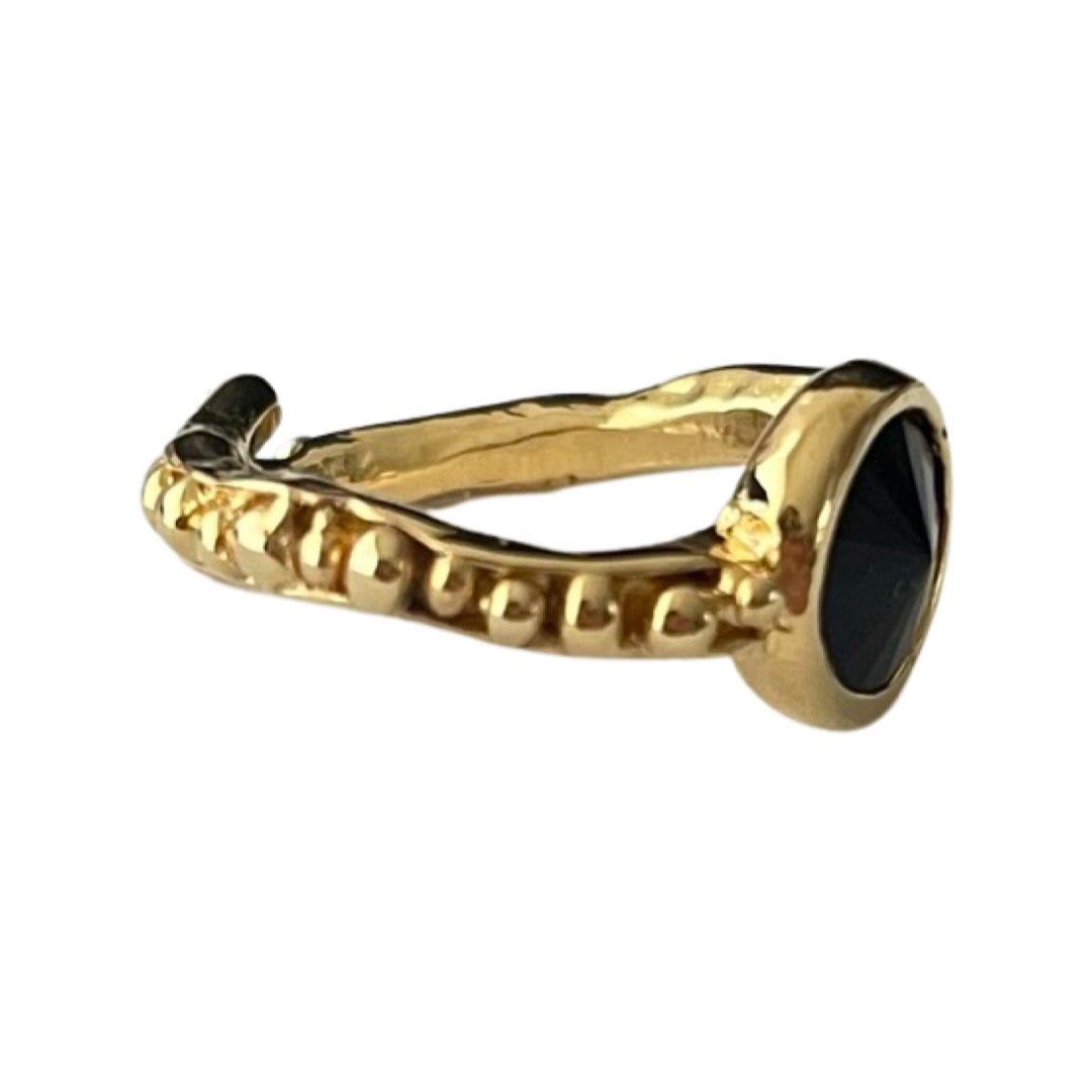 TRA-LA-RA GRECIA BLACK CRYSTAL RING - Carol & Co Jewelry
