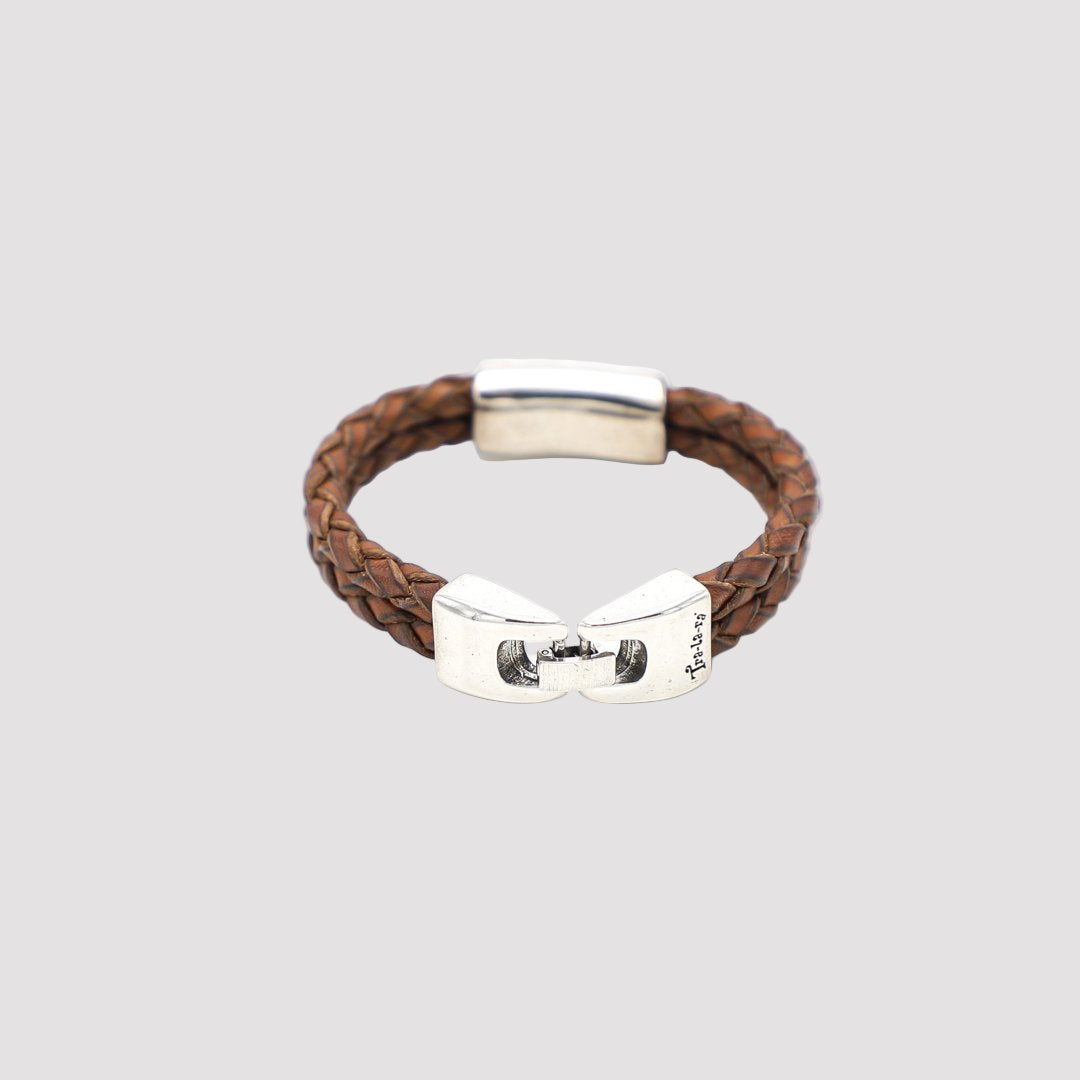 TRA-LA-RA MEN BROWN ROUND DOUBLE BRAIDED BRACELET - Carol & Co Jewelry