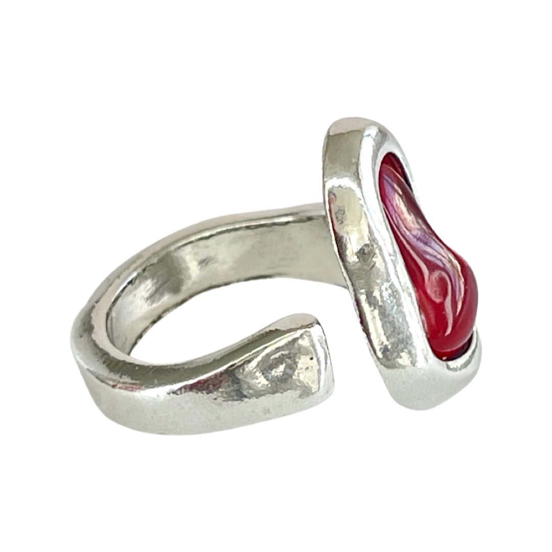 TRA-LA-RA RED LAGRIMA ADJUSTABLE RING - Carol & Co Jewelry