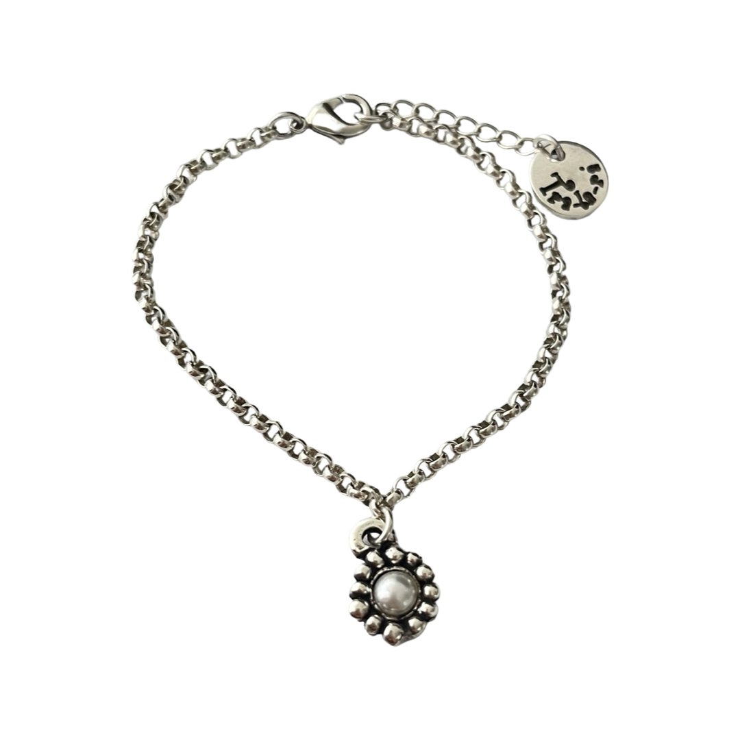 TRA-LA-RA SINGLE FLOWER GRECIA CHAIN BRACELET - Carol & Co Jewelry