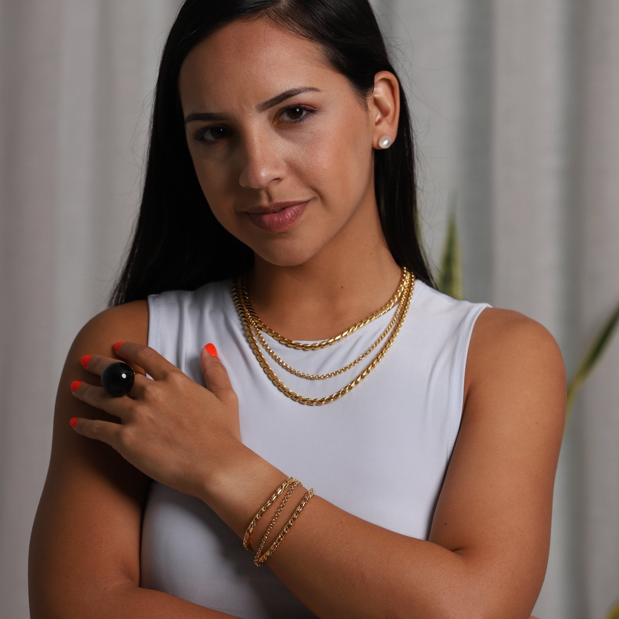 TRA-LA-RA TRIO THREE LAYERED NECKLACE - Carol & Co Jewelry
