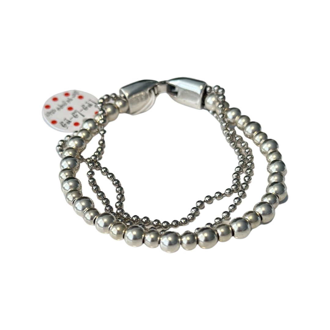 TRA-LA-RA UNISEX THREE LAYERED ZAMAK BEADS BRACELET - Carol & Co Jewelry