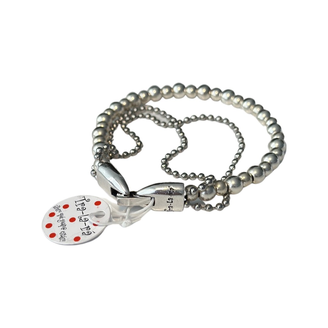 TRA-LA-RA UNISEX THREE LAYERED ZAMAK BEADS BRACELET - Carol & Co Jewelry