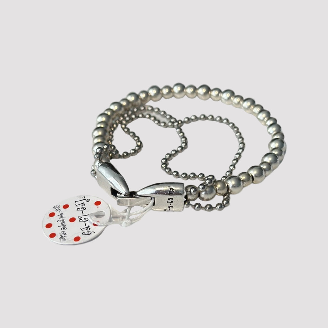 TRA-LA-RA UNISEX THREE LAYERED ZAMAK BEADS BRACELET - Carol & Co Jewelry