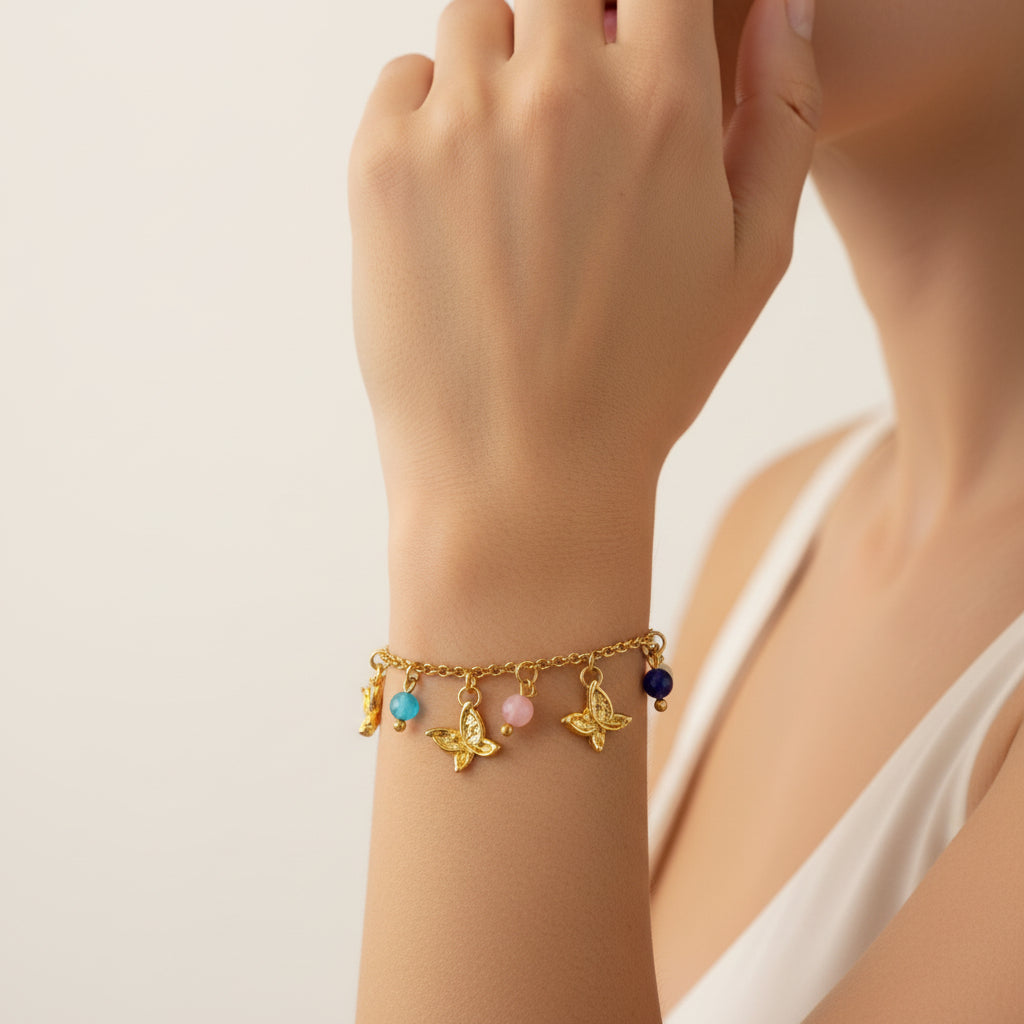 TRA-LA-RA VUELA COLORED BUTTERFLIES BRACELET - Carol & Co Jewelry