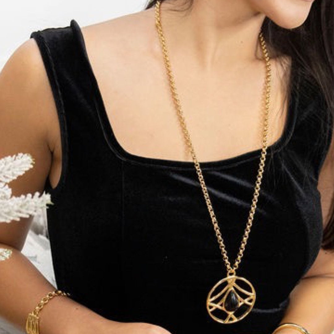 TUCCO ALHAMBRA BLACK MURANO NECKLACE