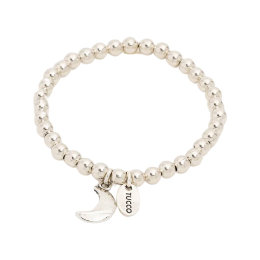 TUCCO HALF-MOON BEADS ELASTIC BRACELET