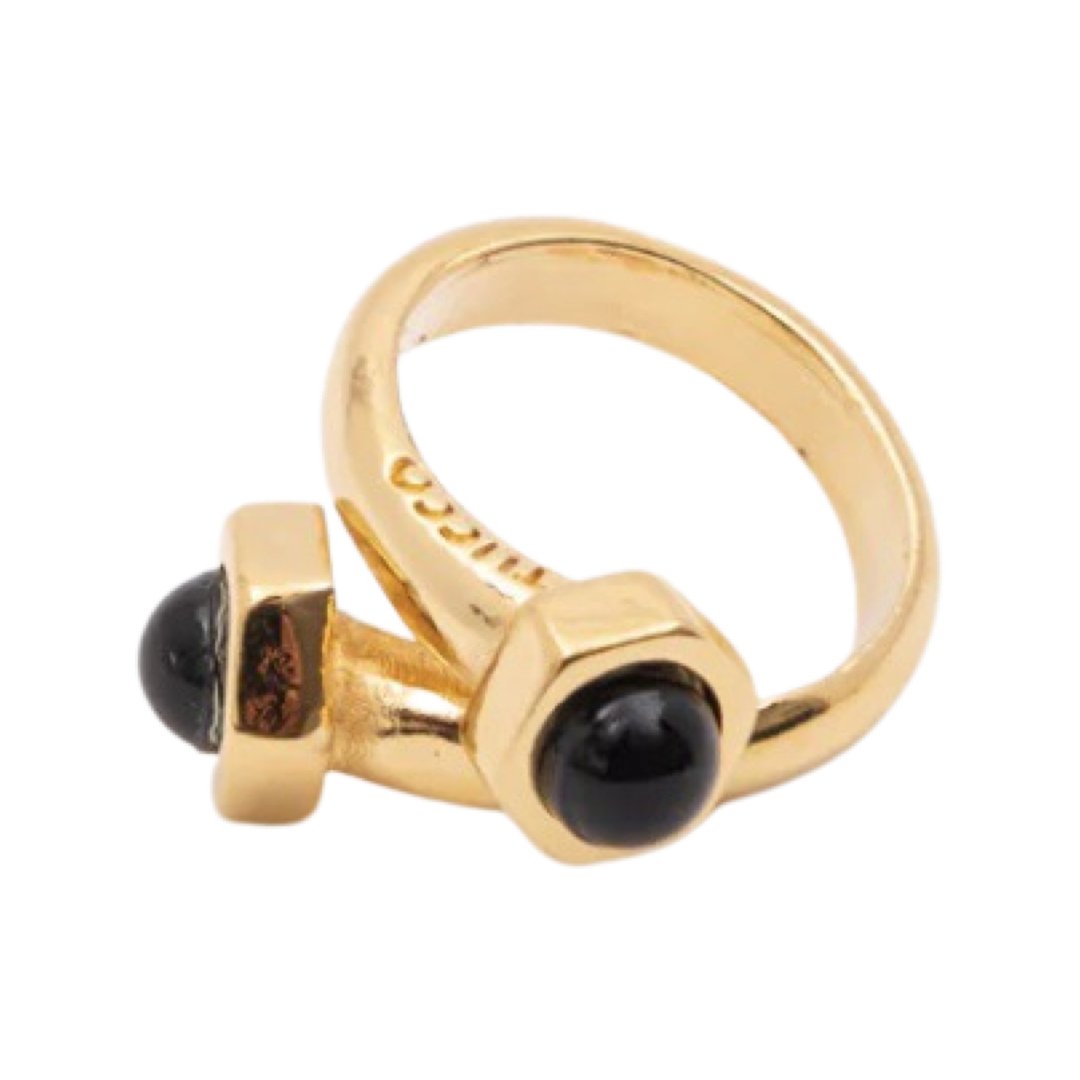 TUCCO TUERQUIN BLACK CRYSTAL ADJUSTABLE RING - Carol & Co Jewelry