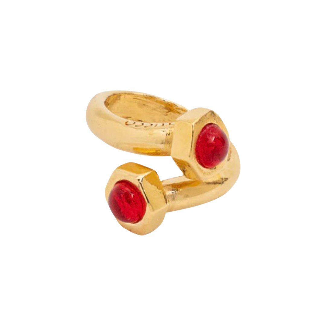 TUCCO TUERQUIN RED CRYSTAL ADJUSTABLE RING - Carol & Co Jewelry