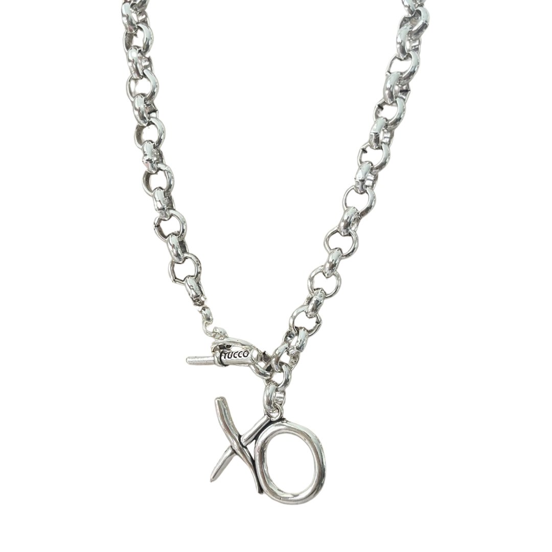 TUCCO XO SHORT ROLO CHAIN NECKLACE - Carol & Co Jewelry